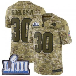 Los Angeles Rams #30 Todd Gurley II Camo Super Bowl LIII Bound Youth Stitched NFL Limited 2018 Salute to Service Jersey