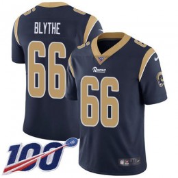 Los Angeles Rams #66 Austin Blythe Navy Blue Team Color Youth Stitched NFL 100th Season Vapor Untouchable Limited Jersey