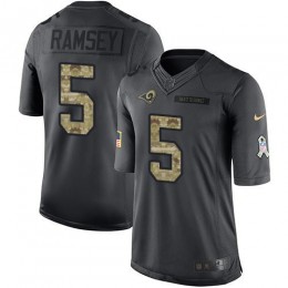 Rams #5 Jalen Ramsey Black Youth Stitched NFL Limited 2016 Salute To Service Jersey