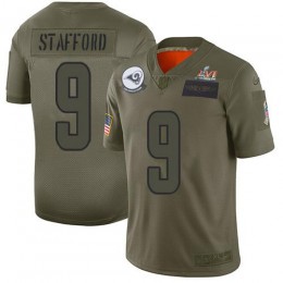 Rams #9 Matthew Stafford Camo Super Bowl LVI Patch Youth Stitched NFL Limited 2019 Salute To Service Jersey