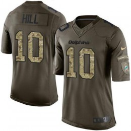Dolphins #10 Tyreek Hill Green Youth Stitched NFL Limited 2015 Salute To Service Jersey