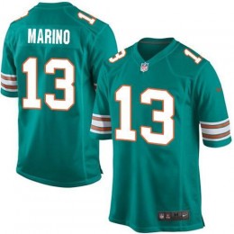 Dolphins #13 Dan Marino Aqua Green Alternate Youth Stitched NFL Elite Jersey