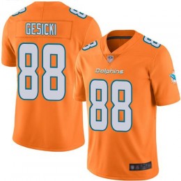 Dolphins #88 Mike Gesicki Orange Youth Stitched NFL Limited Rush Jersey