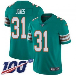 Miami Dolphins #31 Byron Jones Aqua Green Alternate Youth Stitched NFL 100th Season Vapor Untouchable Limited Jersey