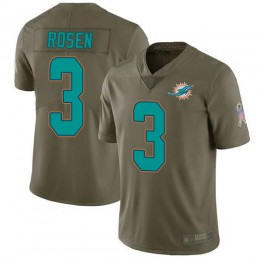 Miami Dolphins #3 Josh Rosen Olive Youth Stitched NFL Limited 2017 Salute to Service Jersey