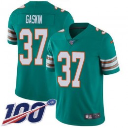 Miami Dolphins #37 Myles Gaskin Aqua Green Alternate Youth Stitched NFL 100th Season Vapor Untouchable Limited Jersey