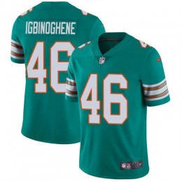 Miami Dolphins #46 Noah Igbinoghene Aqua Green Alternate Youth Stitched NFL Vapor Untouchable Limited Jersey