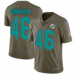 Miami Dolphins #46 Noah Igbinoghene Olive Youth Stitched NFL Limited 2017 Salute To Service Jersey