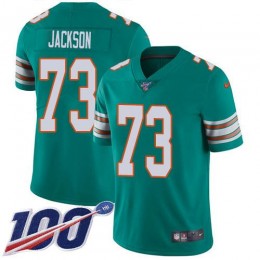 Miami Dolphins #73 Austin Jackson Aqua Green Alternate Youth Stitched NFL 100th Season Vapor Untouchable Limited Jersey