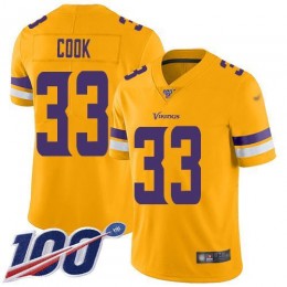 Minnesota Vikings #33 Dalvin Cook Gold Youth Stitched NFL Limited Inverted Legend 100th Season Jersey