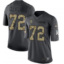 Minnesota Vikings #72 Ezra Cleveland Black Youth Stitched NFL Limited 2016 Salute to Service Jersey