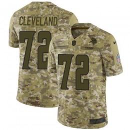 Minnesota Vikings #72 Ezra Cleveland Camo Youth Stitched NFL Limited 2018 Salute To Service Jersey