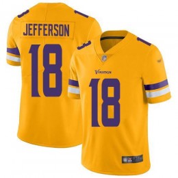 Vikings #18 Justin Jefferson Gold Youth Stitched NFL Limited Inverted Legend Jersey