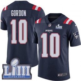New England Patriots #10 Josh Gordon Navy Blue Super Bowl LIII Bound Youth Stitched NFL Limited Rush Jersey