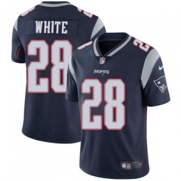 New England Patriots #28 James White Navy Blue Team Color Youth Stitched NFL Vapor Untouchable Limited Jersey