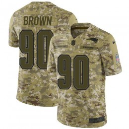 New England Patriots #90 Malcom Brown Camo Youth Stitched NFL Limited 2018 Salute to Service Jersey