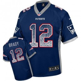 Patriots #12 Tom Brady Navy Blue Team Color Youth Stitched NFL Elite Drift Fashion Jersey