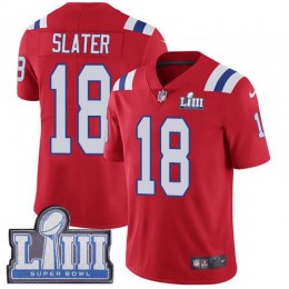 Patriots #18 Matt Slater Red Alternate Super Bowl LIII Bound Youth Stitched NFL Vapor Untouchable Limited Jersey