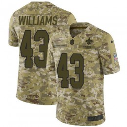 New Orleans Saints #43 Marcus Williams Camo Youth Stitched NFL Limited 2018 Salute to Service Jersey