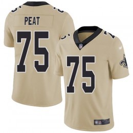 New Orleans Saints #75 Andrus Peat Gold Youth Stitched NFL Limited Inverted Legend Jersey
