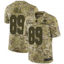 New Orleans Saints #89 Josh Hill Camo Youth Stitched NFL Limited 2018 Salute to Service Jersey