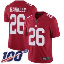Giants #26 Saquon Barkley Red Alternate Youth Stitched NFL 100th Season Vapor Limited Jersey