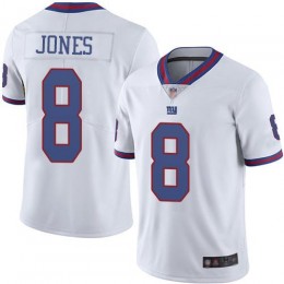 Giants #8 Daniel Jones White Youth Stitched NFL Limited Rush Jersey