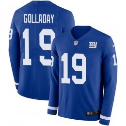 New York Giants #19 Kenny Golladay Royal Blue Team Color Youth Stitched NFL Limited Therma Long Sleeve Jersey
