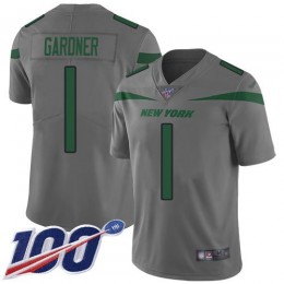 Jets #1 Ahmad Sauce Gardner Gray Youth Stitched NFL Limited Inverted Legend 100th Season Jersey