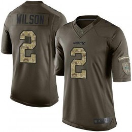 Jets #2 Zach Wilson Green Youth Stitched NFL Limited 2015 Salute To Service Jersey