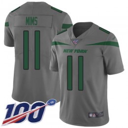 New York Jets #11 Denzel Mim Gray Youth Stitched NFL Limited Inverted Legend 100th Season Jersey
