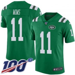New York Jets #11 Denzel Mim Green Youth Stitched NFL Limited Rush 100th Season Jersey