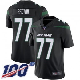 New York Jets #77 Mekhi Becton Black Alternate Youth Stitched NFL 100th Season Vapor Untouchable Limited Jersey