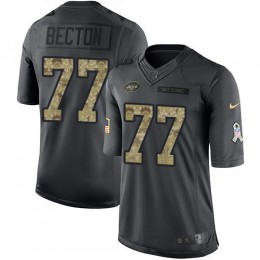 New York Jets #77 Mekhi Becton Black Youth Stitched NFL Limited 2016 Salute to Service Jersey