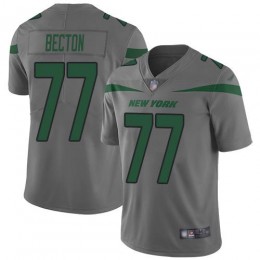 New York Jets #77 Mekhi Becton Gray Youth Stitched NFL Limited Inverted Legend Jersey