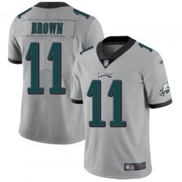 Eagles #11 A.J. Brown Silver Youth Stitched NFL Limited Inverted Legend Jersey