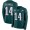 Eagles #14 Kenneth Gainwell Green Team Color Super Bowl LVII Patch Youth Stitched NFL Limited Therma Long Sleeve Jersey