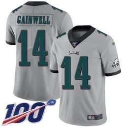 Eagles #14 Kenneth Gainwell Silver Youth Stitched NFL Limited Inverted Legend 100th Season Jersey