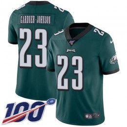 Eagles #23 C.J. Gardner-Johnson Green Team Color Youth Stitched NFL 100th Season Vapor Untouchable Limited Jersey