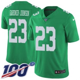 Eagles #23 C.J. Gardner-Johnson Green Youth Stitched NFL Limited Rush 100th Season Jersey
