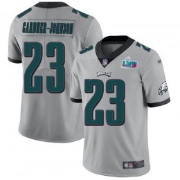 Eagles #23 C.J. Gardner-Johnson Silver Super Bowl LVII Patch Youth Stitched NFL Limited Inverted Legend Jersey