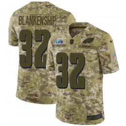 Eagles #32 Reed Blankenship Camo Super Bowl LVII Patch Youth Stitched NFL Limited 2018 Salute To Service Jersey