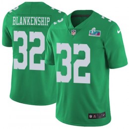 Eagles #32 Reed Blankenship Green Super Bowl LVII Patch Youth Stitched NFL Limited Rush Jersey