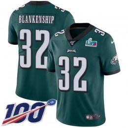 Eagles #32 Reed Blankenship Green Team Color Super Bowl LVII Patch Youth Stitched NFL 100th Season Vapor Untouchable Limited Jersey
