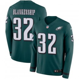 Eagles #32 Reed Blankenship Green Team Color Youth Stitched NFL Limited Therma Long Sleeve Jersey
