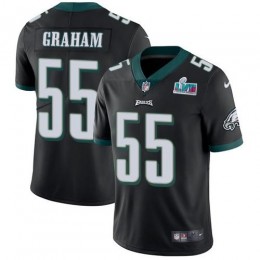 Eagles #55 Brandon Graham Black Super Bowl LVII Patch Alternate Youth Stitched NFL Vapor Untouchable Limited Jersey