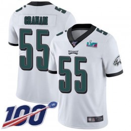 Eagles #55 Brandon Graham White Super Bowl LVII Patch Youth Stitched NFL 100th Season Vapor Limited Jersey