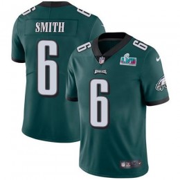 Eagles #6 DeVonta Smith Green Team Color Super Bowl LVII Patch Youth Stitched NFL Vapor Untouchable Limited Jersey