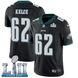 Eagles #62 Jason Kelce Black Alternate Super Bowl LII Youth Stitched NFL Vapor Untouchable Limited Jersey
