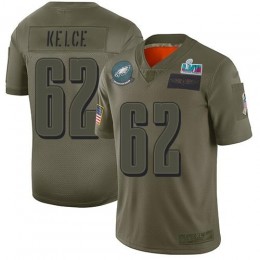 Eagles #62 Jason Kelce Camo Super Bowl LVII Patch Youth Stitched NFL Limited 2019 Salute To Service Jersey